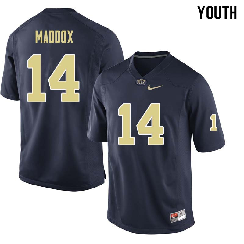 Youth #14 Avonte Maddox Pittsburgh Panthers College Football Jerseys Sale-Navy